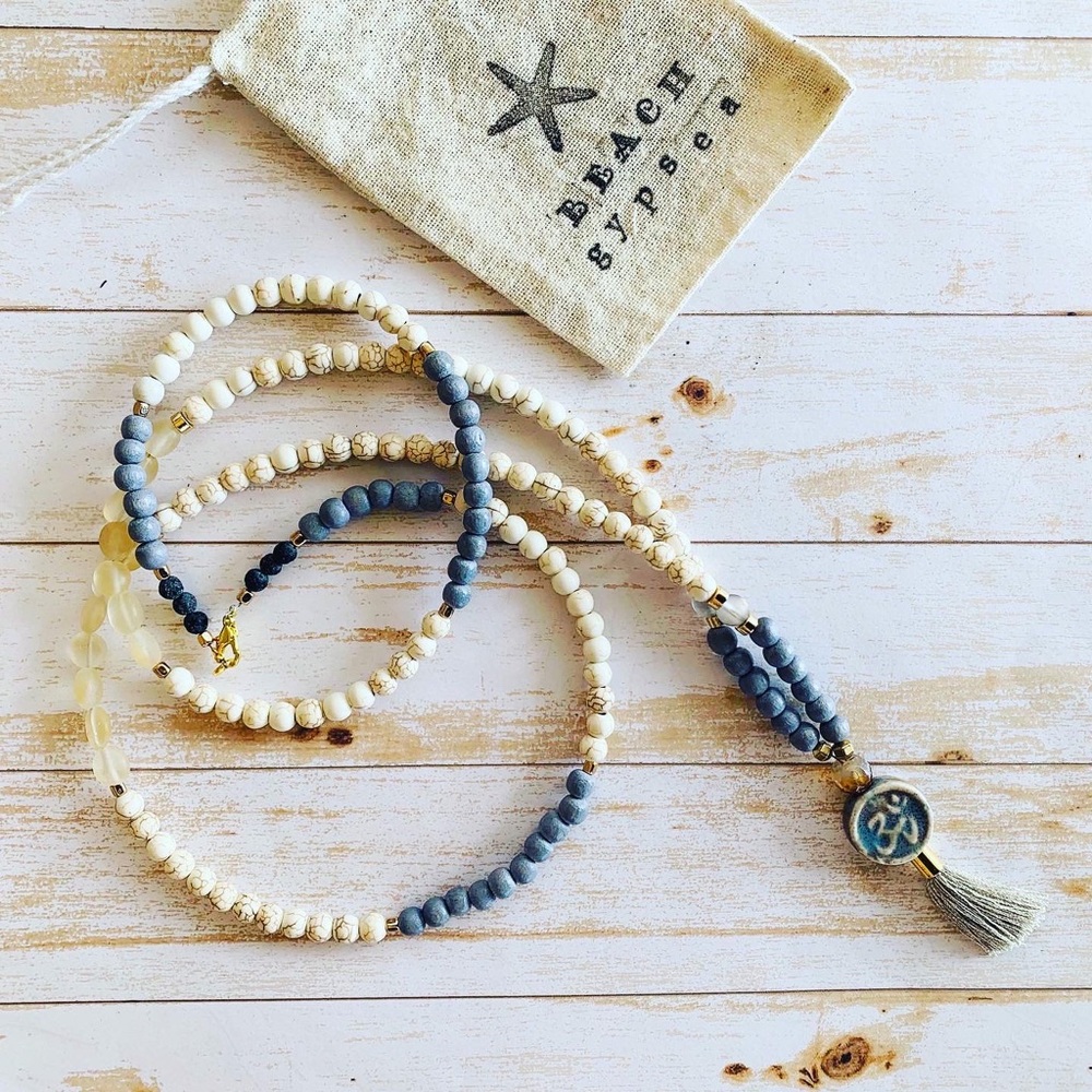 Boho Yoga Healing Stone Necklace, Yoga Necklace